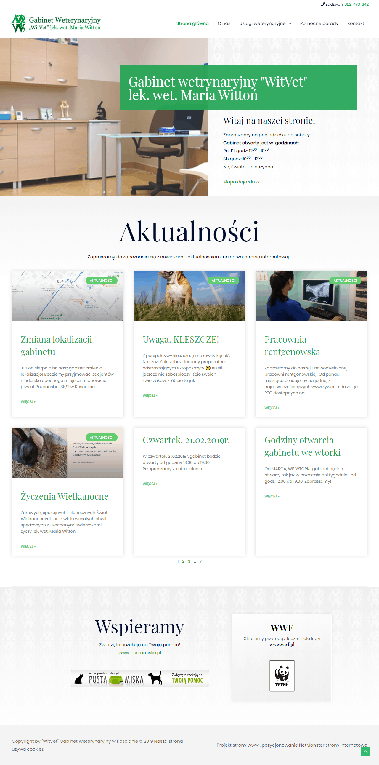 Strona internetowa, www gabinetu weterynaryjnego w Kościanie